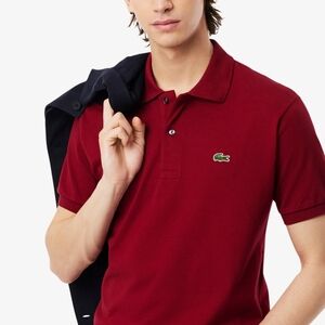 Lacoste Bordeaux Color Logo Polo Golf Shirt Size 6  XL Comfy Fit